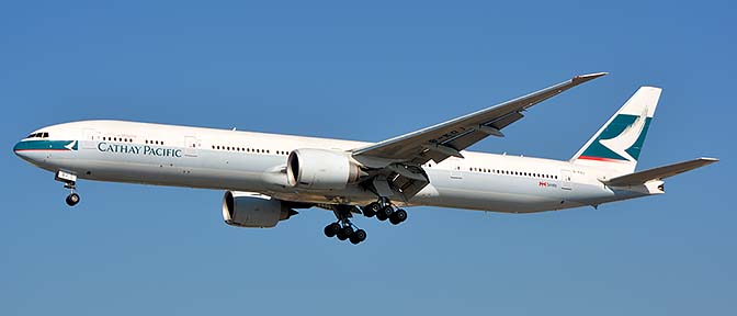 Cathay Pacific Airways Boeing 777-362ER B-KQJ, Los Angeles international Airport, January 19, 2015